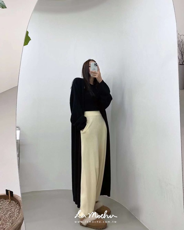針織混毛料超舒服縮口褲
